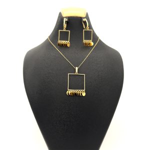 نیم ست طلا 18 عیار زنانه طرح پولکی