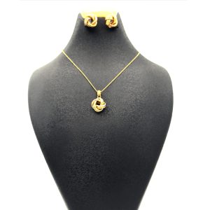 نیم ست طلا 18 عیار زنانه طرح گره‌ای